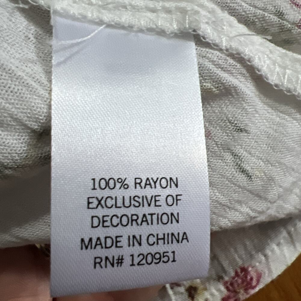 So Floral Bohemian Long Sleeve Top Size L Ivory Fairy Indie Romantic Ethereal - Picture 10 of 12